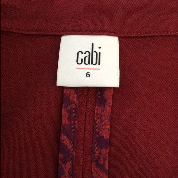 CAbi The Outing Asymmetrical Tailored Ponte Blazer Size 6 Deep Rhubarb Pockets - Picture 11 of 13